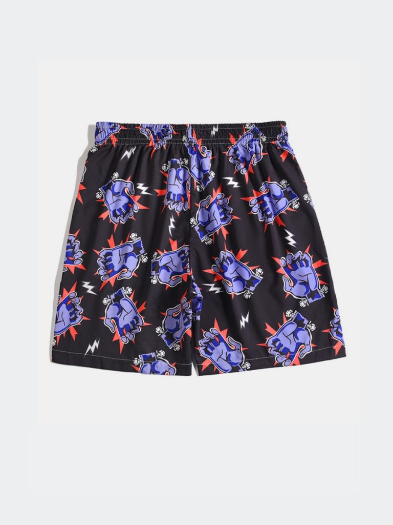 Head Print Hawaiian Swim Trunks