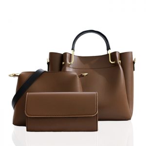 Brown Luxury Handbag 3 Pcs Set - eDookan