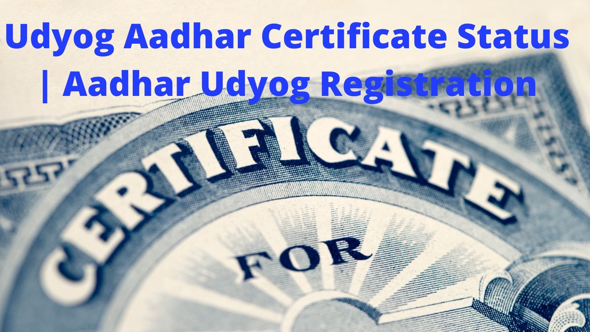 Udyog Aadhar Certificate Status Aadhar Udyog Registration 2021 Form