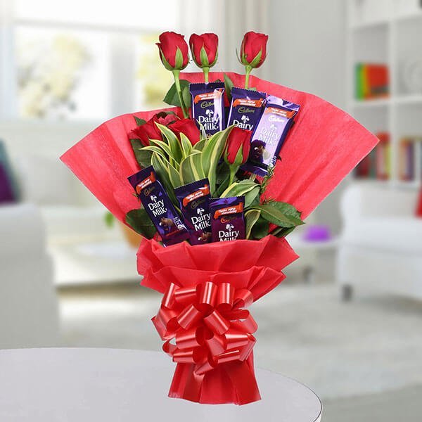Flowers and chocolates combo