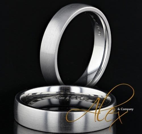 18k white gold wedding band for men