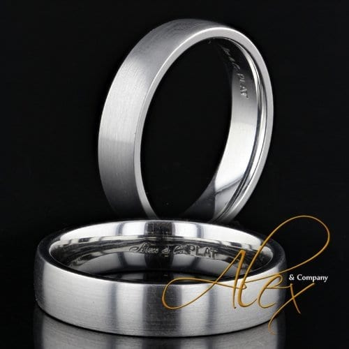 18k white gold wedding band for men