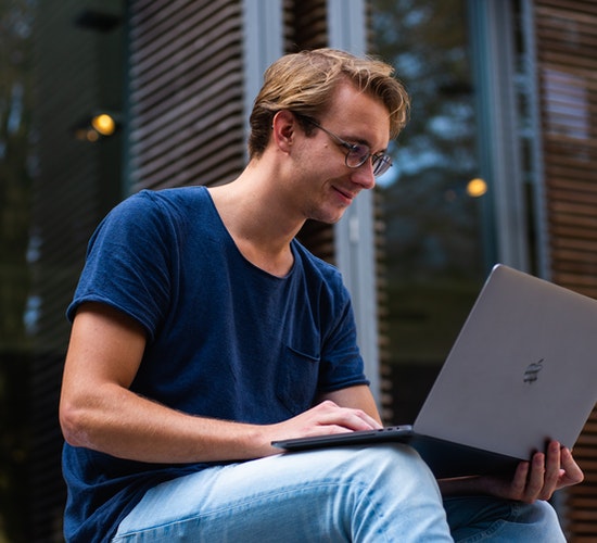 man on laptop