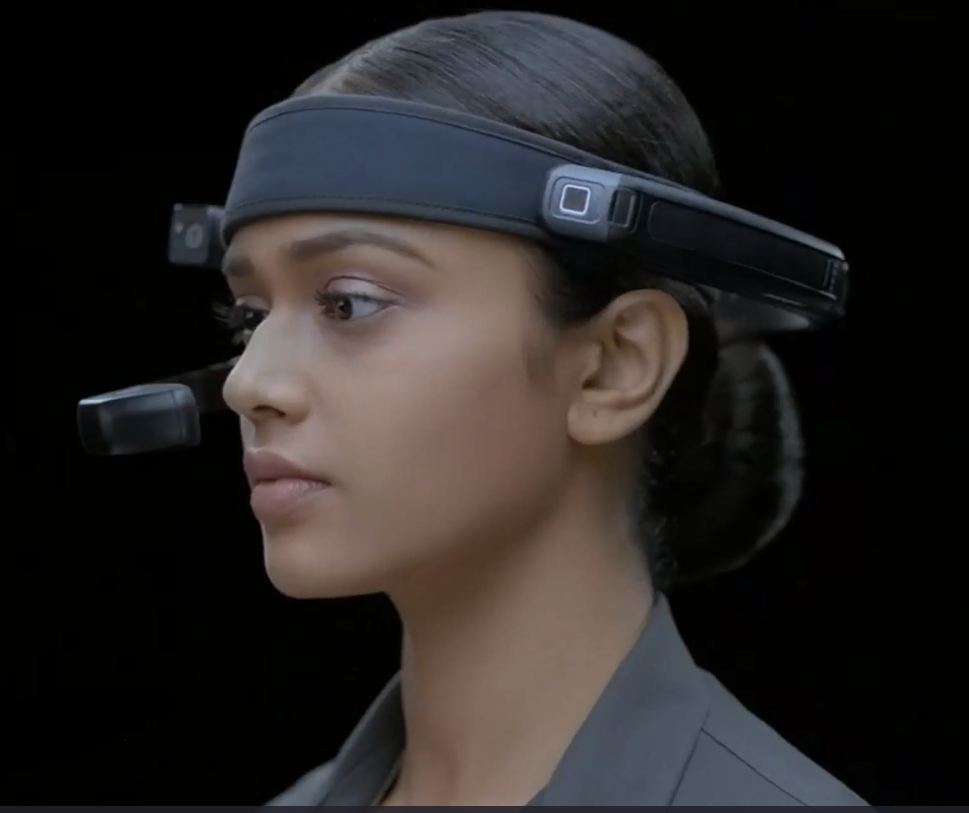 woman wearing AR Headset