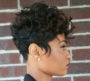 Short curly with an undercut